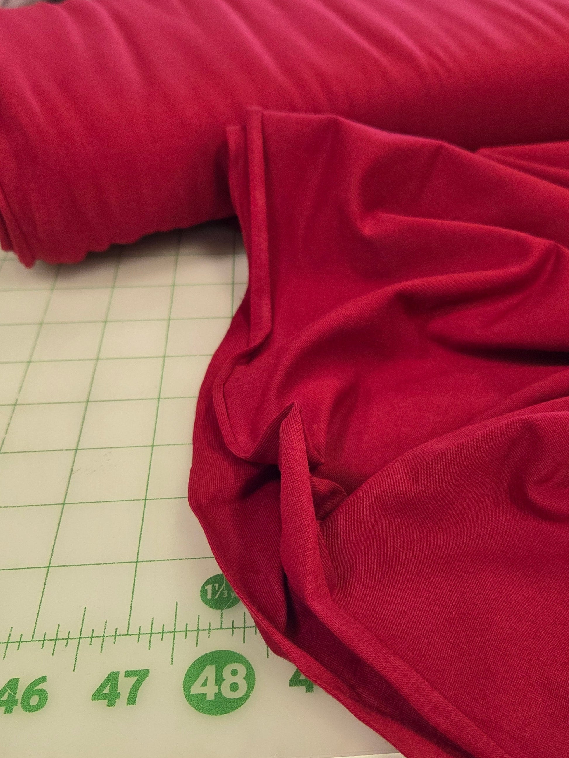 crimson red cotton spandex knit solid for t-shirts