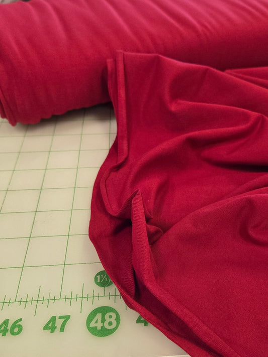 crimson red cotton spandex knit solid for t-shirts