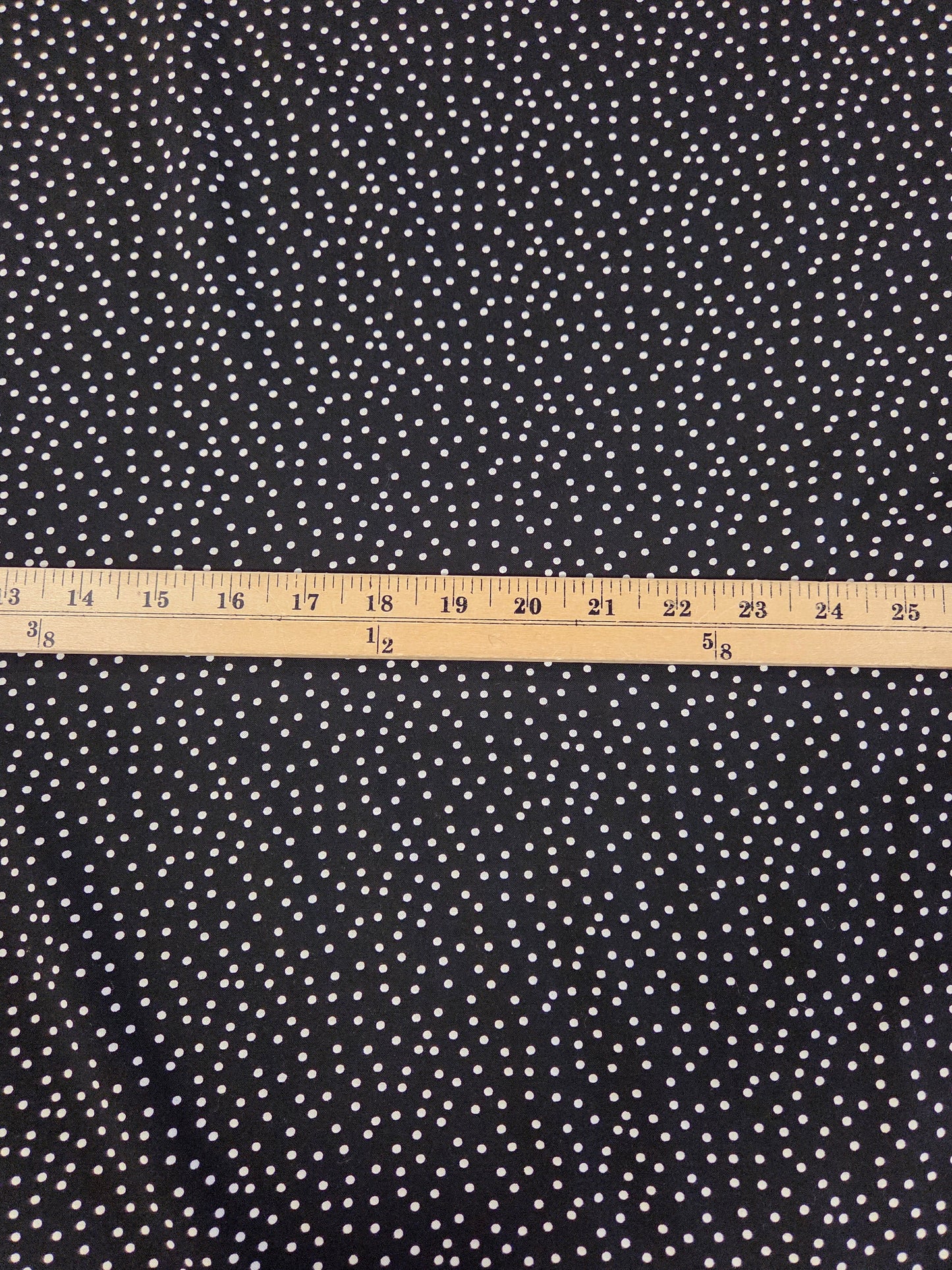 Designer Deadstock Black and White Micro Polka Dot Rayon Challis Woven- by the yard