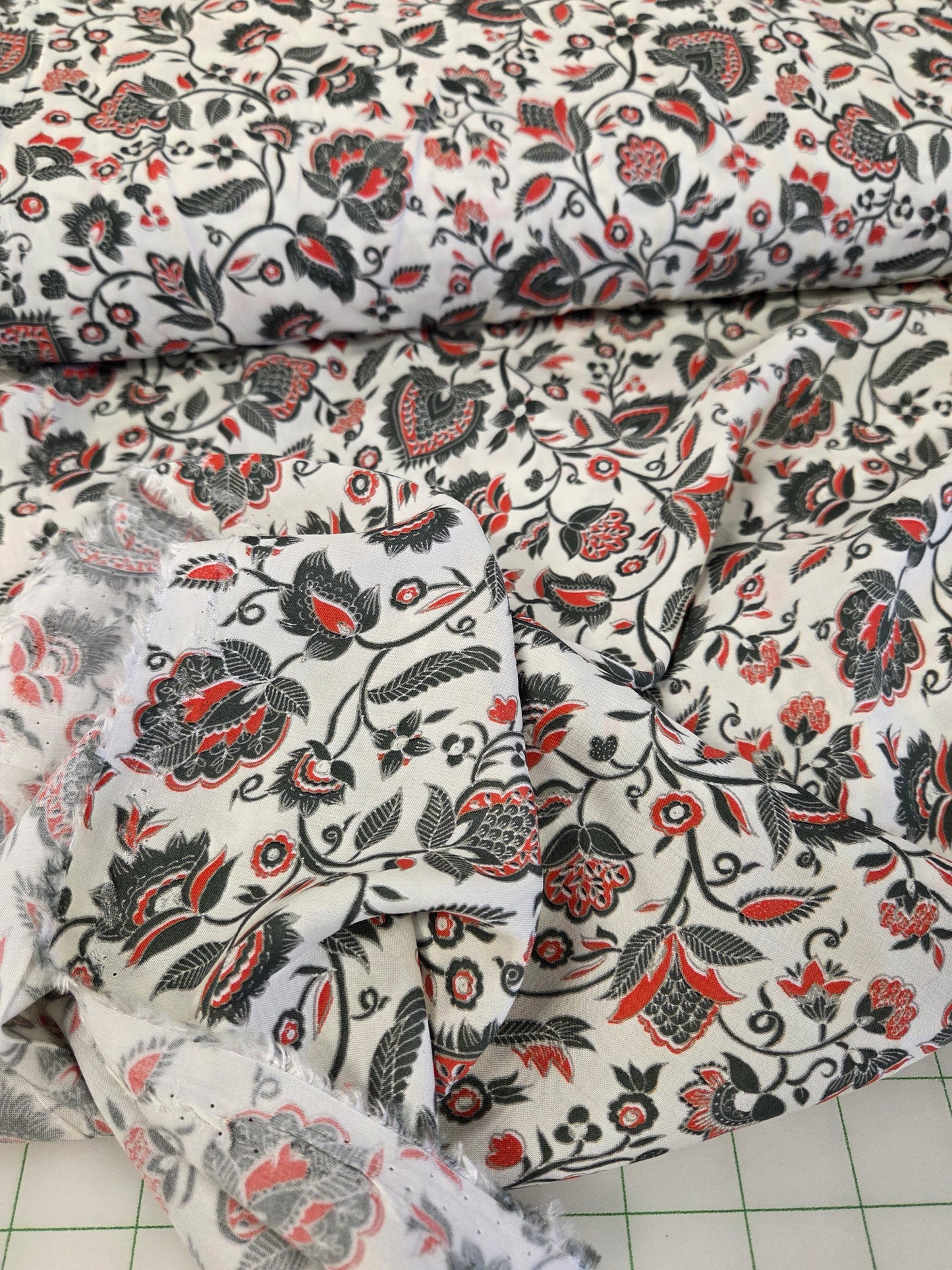 Designer Deadstock Viscose Voile Bohemian Paisley Woven- by the yard