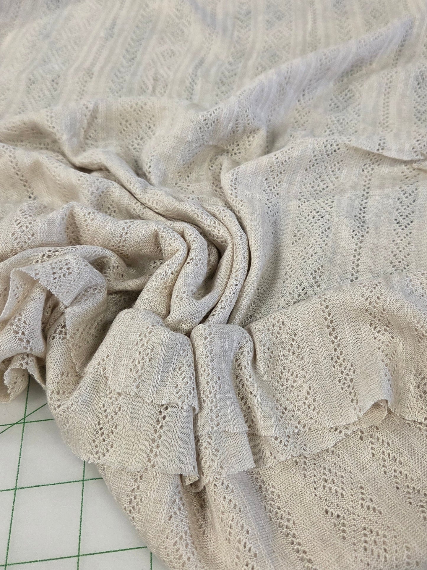 pointelle crochet jersey knit