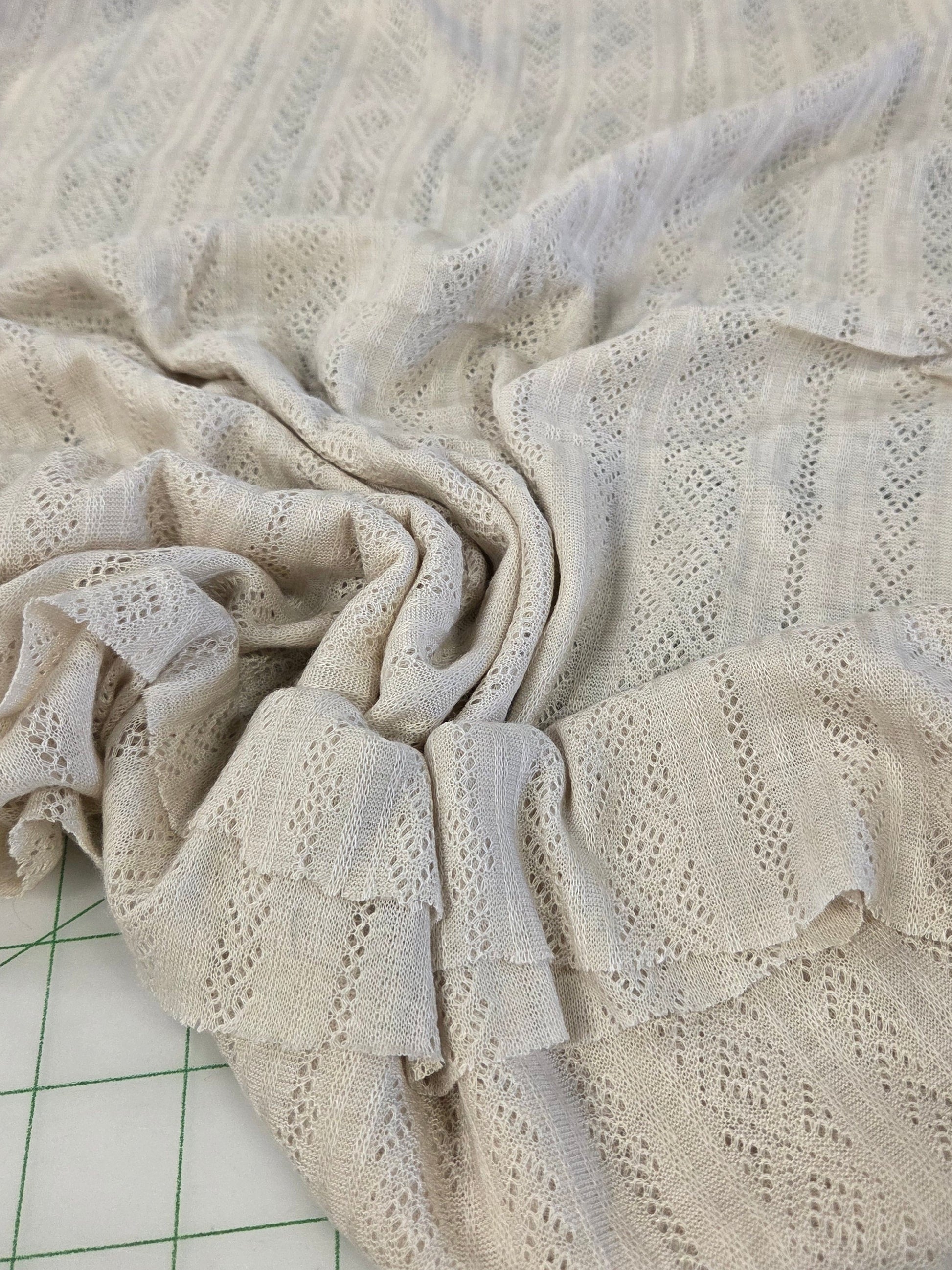 pointelle crochet jersey knit