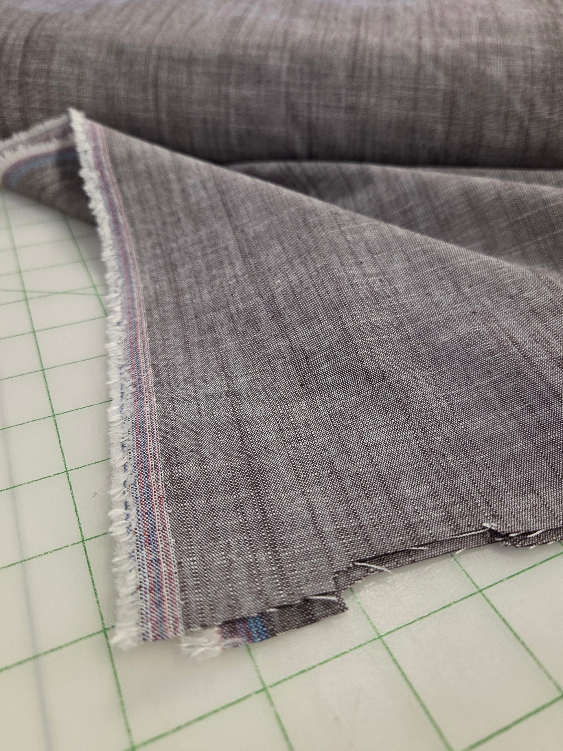 two tone chambray brown by the yard
