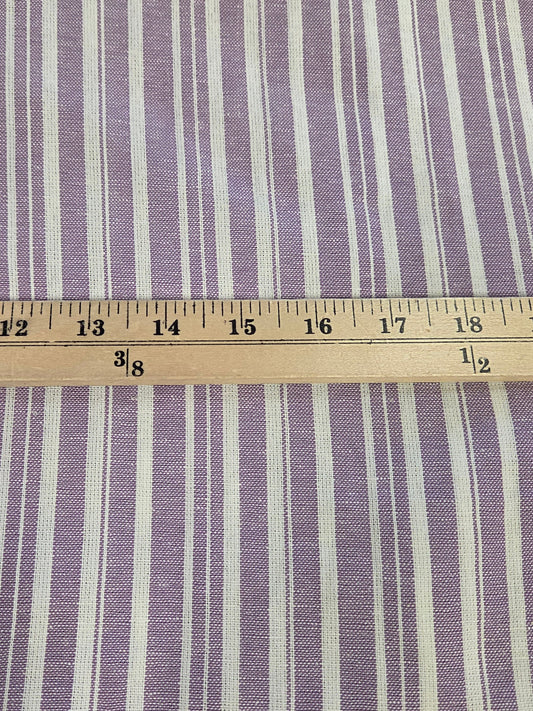 Fashion Yarn Dyed Viscose Linen Multi-Stripe Lavender Purple 200GSM Woven- by the yard