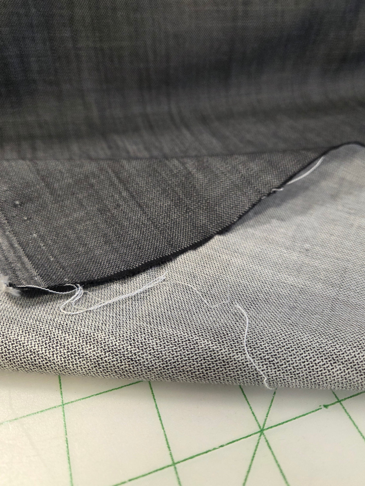 Designer LA Deadstock Cotton Shirting Denim Two Tone Black Woven- by the yard