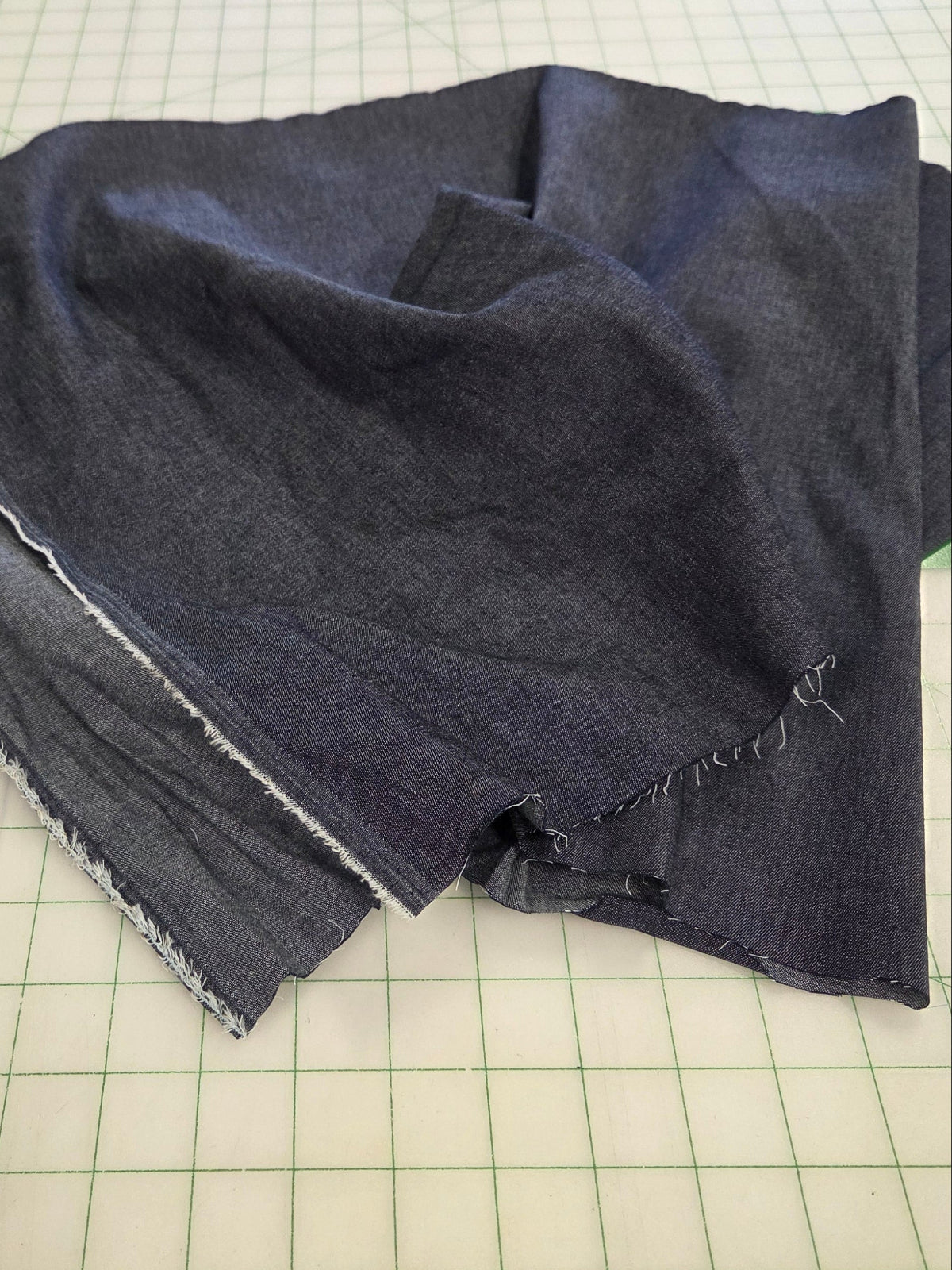 Designer Deadstock Lightweight Italian Cotton Shirting Dark Blue Woven-by the yard
