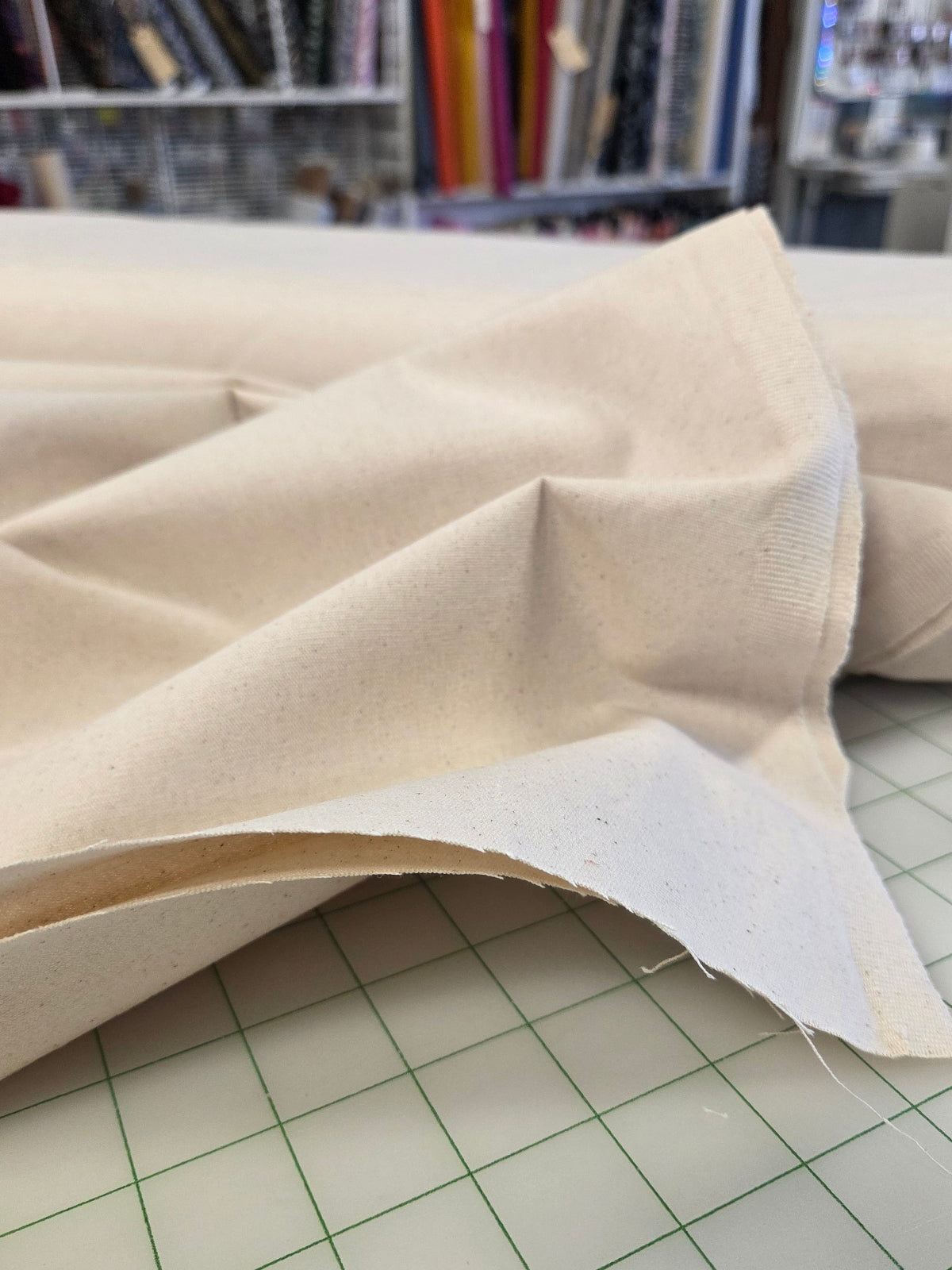 Apparel Basic: Cotton Duck Canvas Natural Cream Solid Smooth Woven 10oz- by the yard