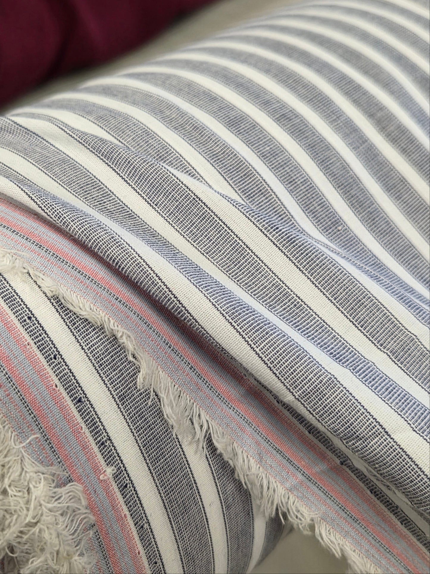 Designer Italian Deadstock Cotton Spandex Yarn Dyed Shirting Poplin Woven- by the yard