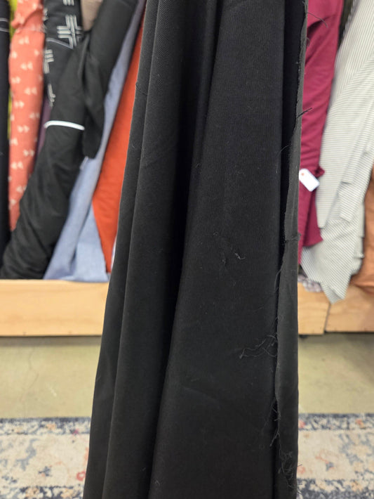 Designer Deadstock Black Tencel Twill Weave Opaque Woven Medium Weight Solid -by the yard
