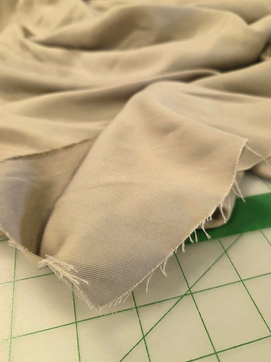 Designer Deadstock Medium Weight Tencel Twill Beige Khaki Woven-by the yard