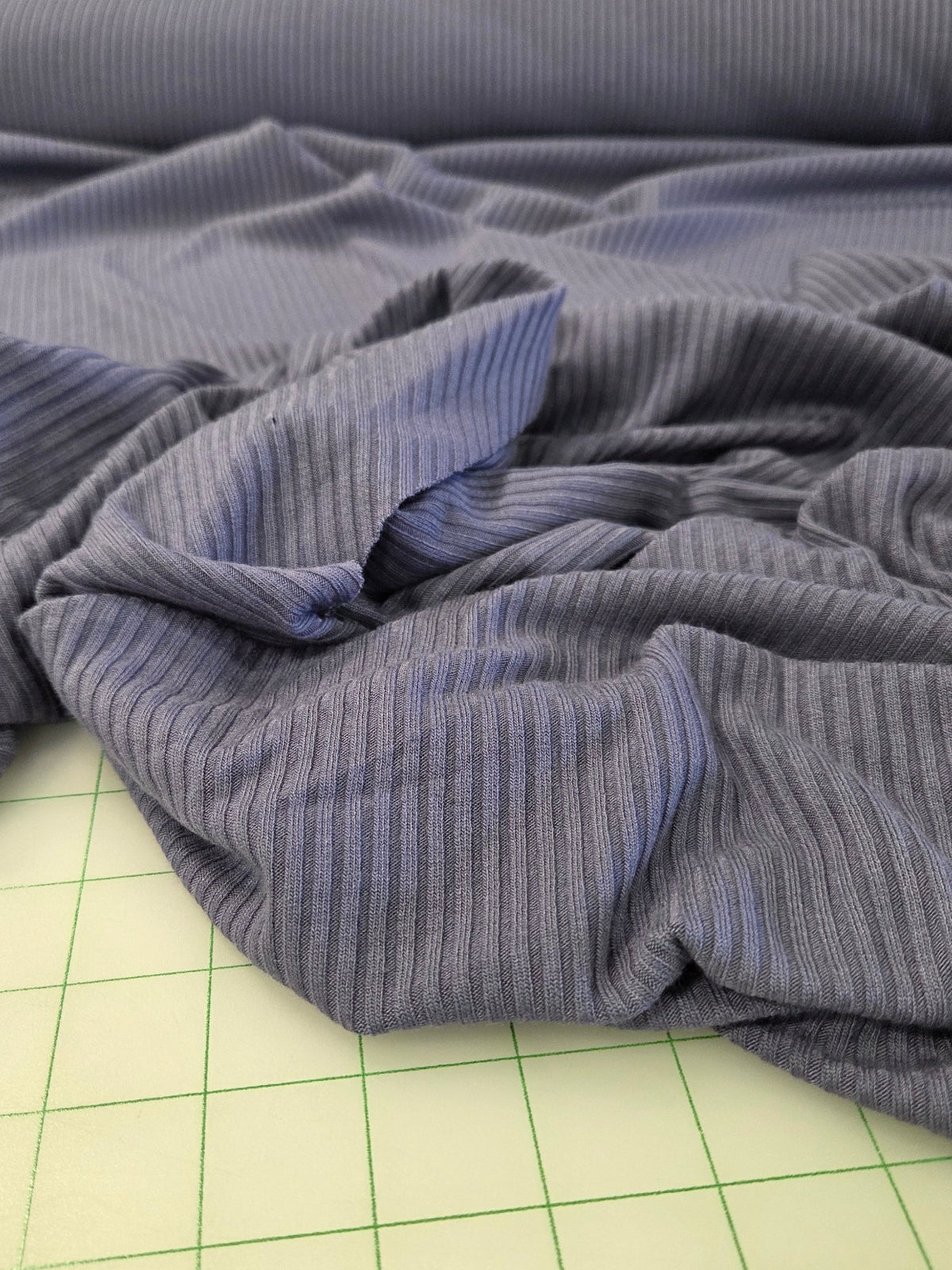 periwinlkle heavy rib tencel spandex knit