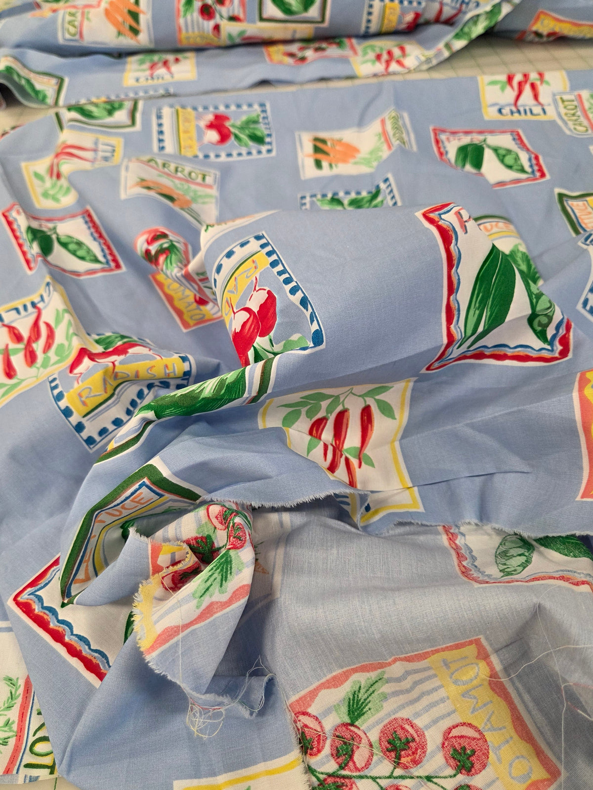 Designer Deadstock Cotton Poplin Vegetable Print UK Release- See Notes :Sell OFF