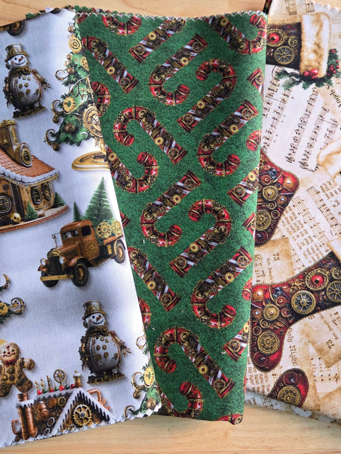 Online Quilting Bundle: 3 Yards of Gears and Garland by Urban Essence- As Pictured ( 3 looks)