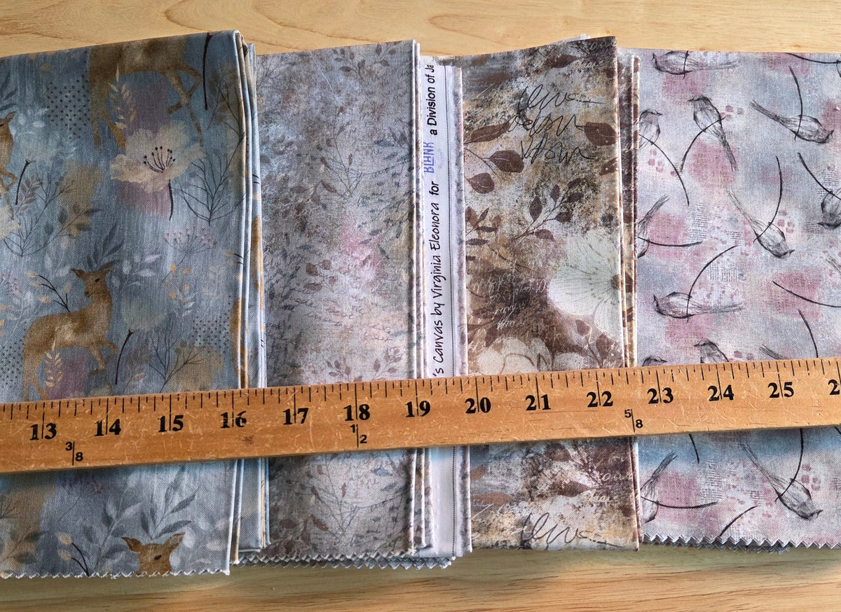 Online Quilting Bundle: 4  Yards of Nature's Canvas by Viginia Eleonora- As Pictured ( 4 looks)