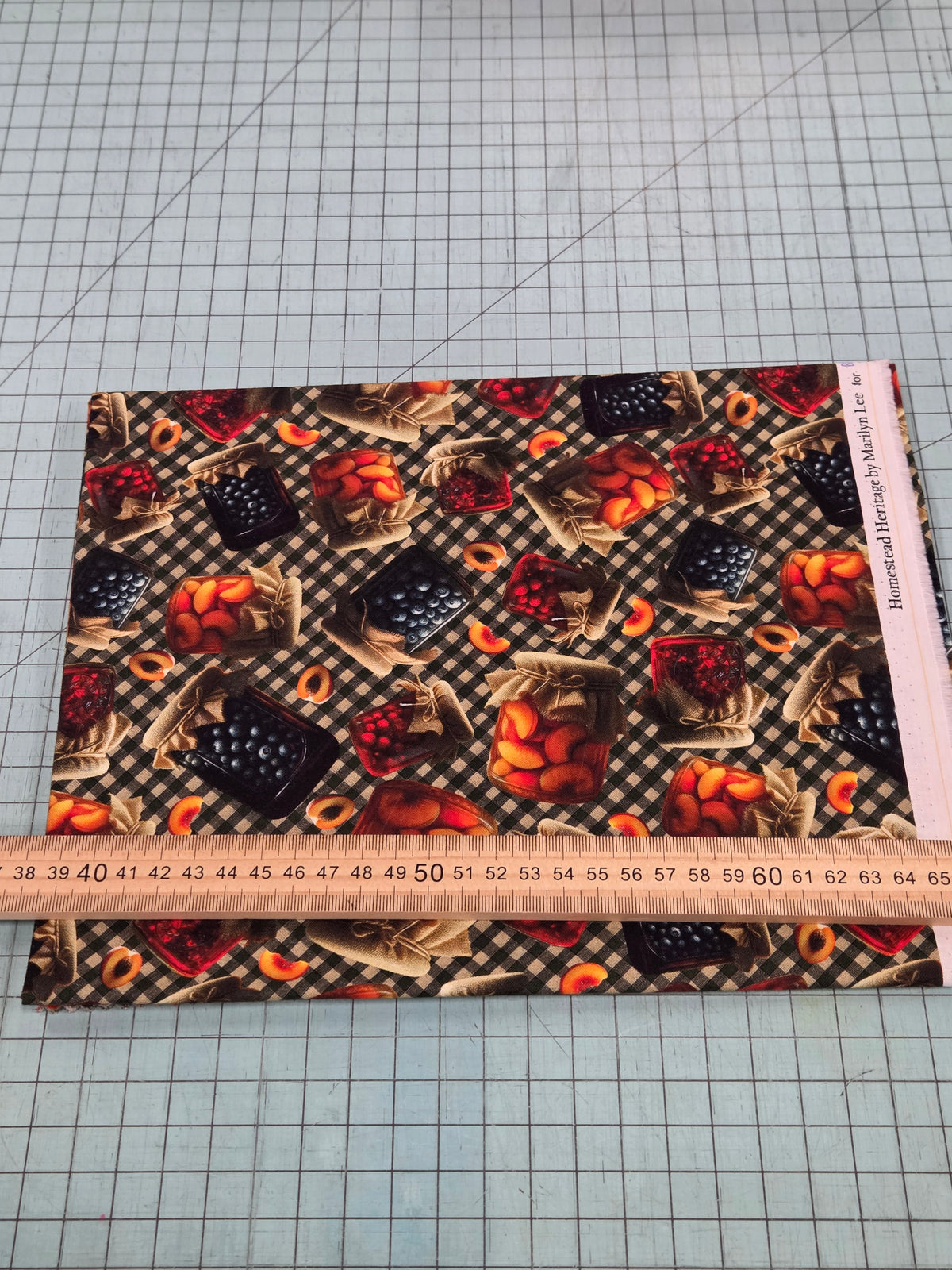 Online Quilting Cotton: 1 yard of Canned Jars Homestead Heritage Cotton Woven- As pictured