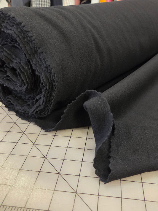 black wool blend melton italian coating