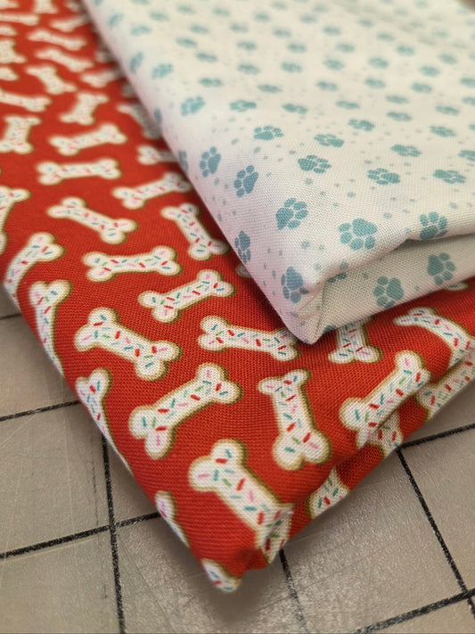 Online Quilting Bundle: 2 Yards of Winter Waggers Cotton Woven- As Pictured ( 2 looks)