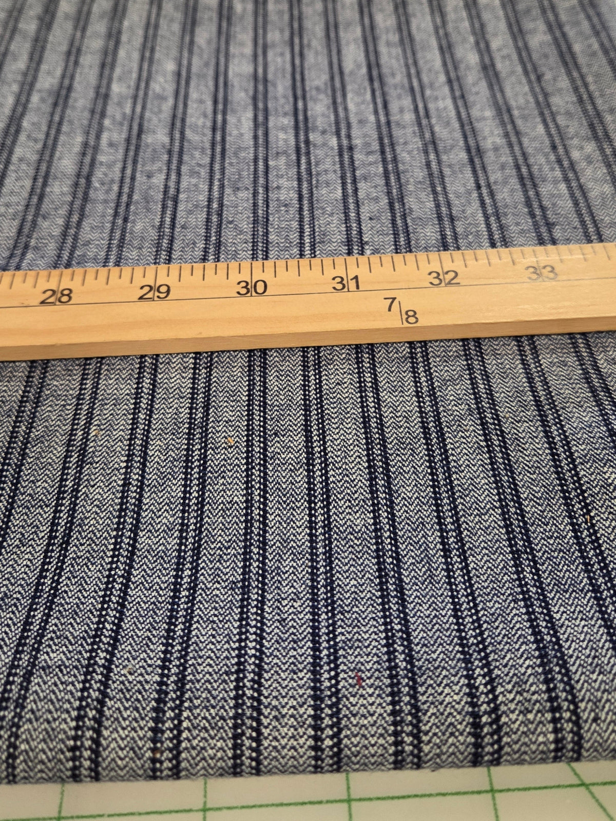 Japan Fabrics: Stripe 100% Cotton Reverse Shirting Herringbone Weave Denim 7oz Woven- by the yard