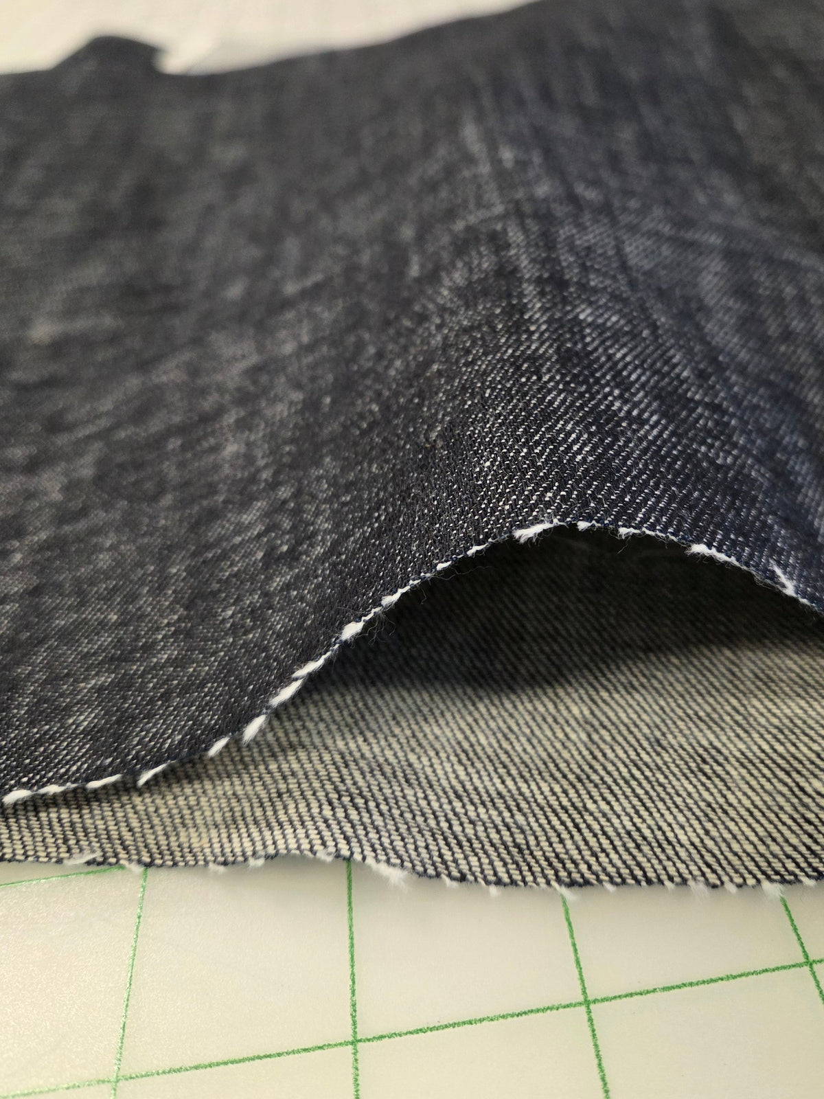 Designer Deadstock Cone Mills Denim 100% Cotton Cross Hatch 10oz Woven- by the yard
