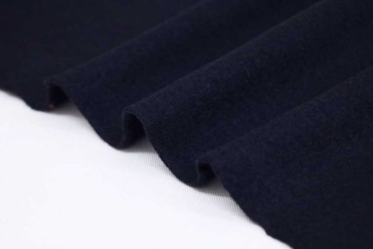 End of BOlt: 2 yards of  Designer Deadstock Brushed Monica Boiled 100% Wool Black Coating Knit 7 oz-Remnant