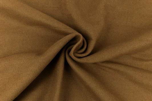 Premium Light Brown Latte Wool Blend Melton Coating Solid Woven-Sold by the yard