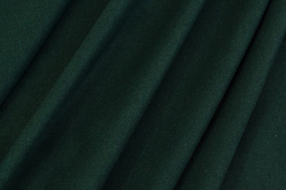 Designer Deadstock Premium Herrera Hunter Green (Emerald Hue) Wool Blend Coating Woven-Sold by the yard