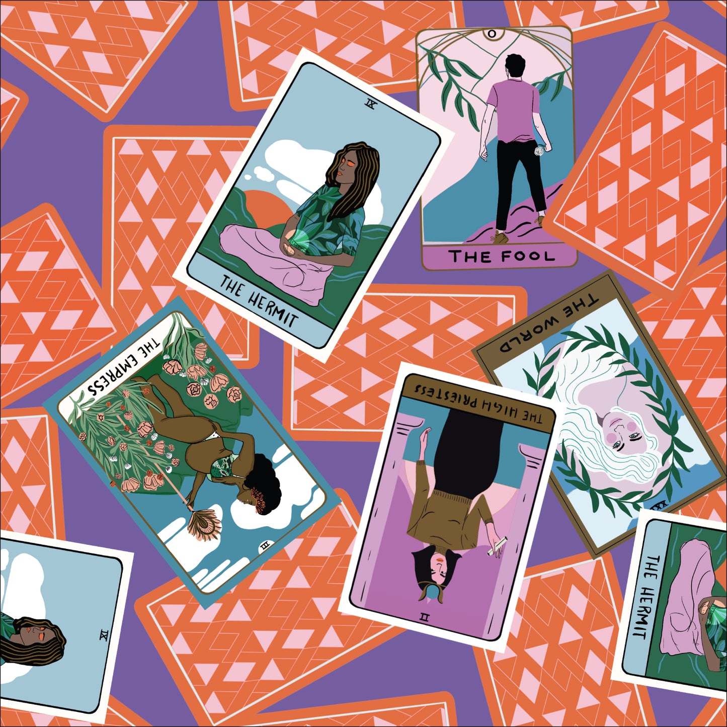 Cloud9 Fabrics: Tarot Cards Apothecary Secret Of the Oracle by  for Cloud9 Tara Reed Organic Cotton Woven- by the half yard