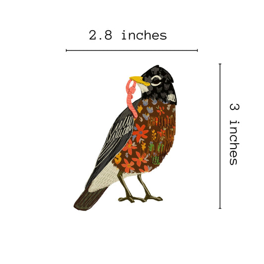 Stickers and Stationery: Robin Vinyl Sticker- (2.8"x3")