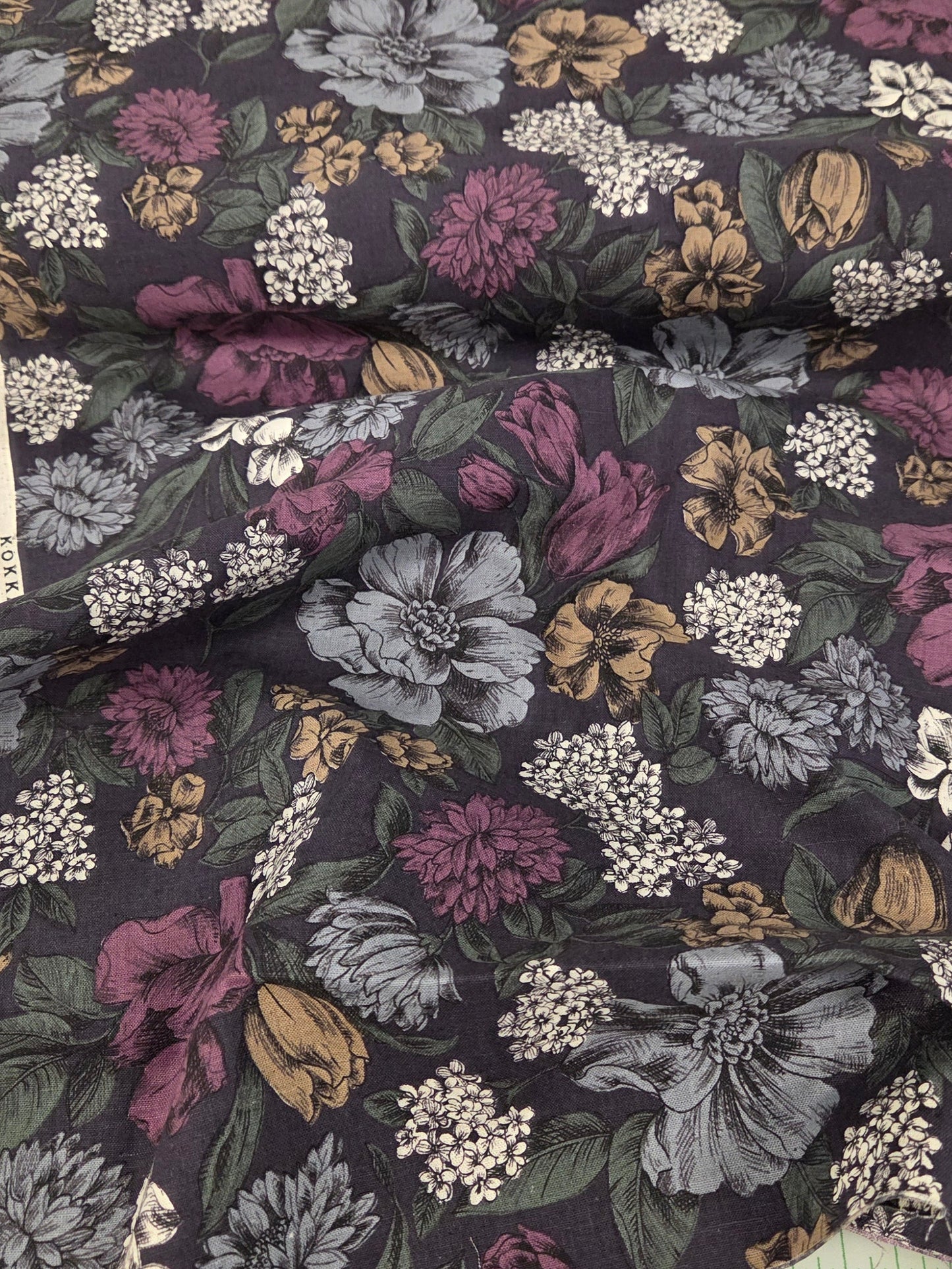 Japan Import Kokka cotton linen fabric woven.