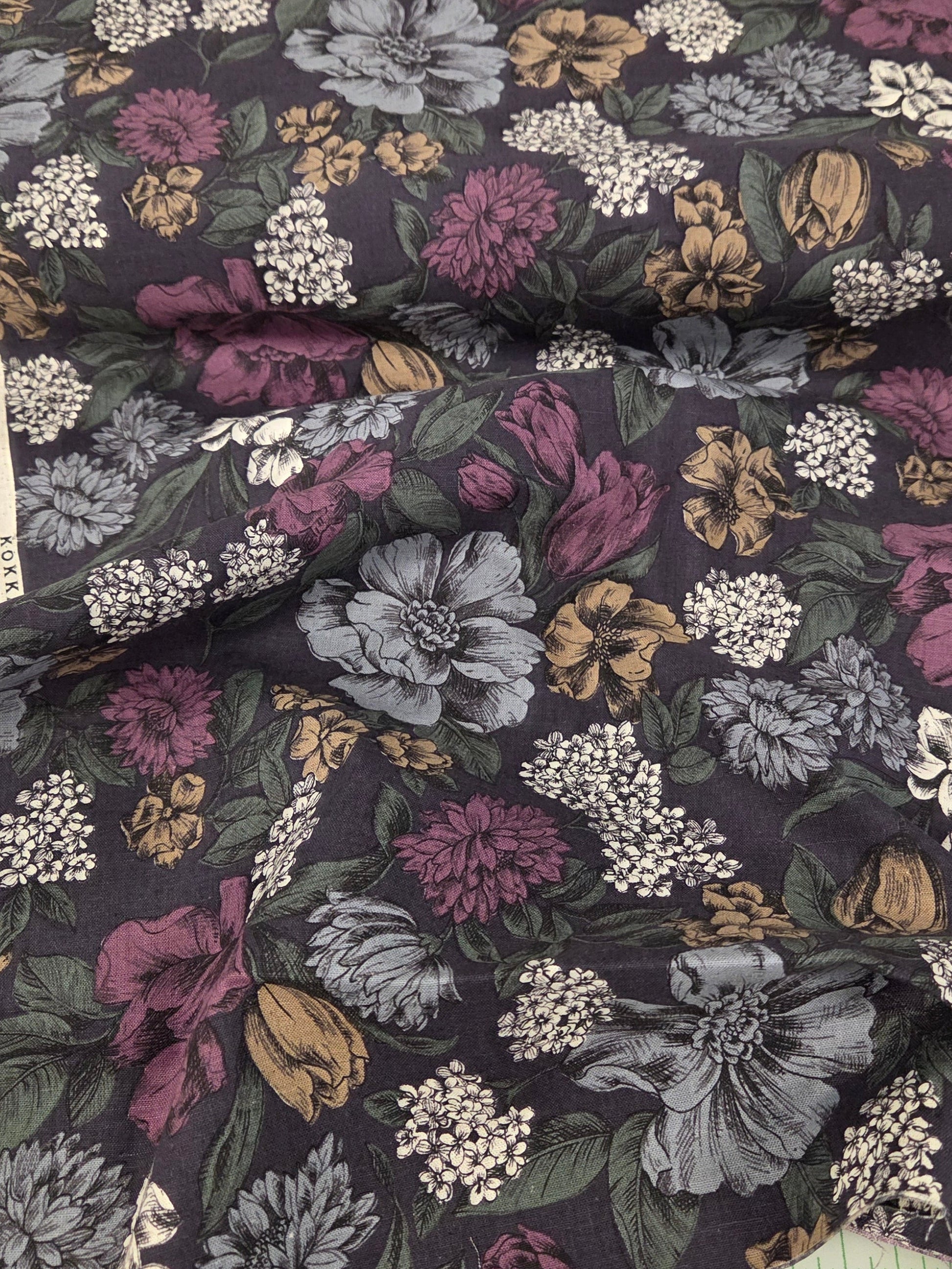 Japan Import Kokka cotton linen fabric woven.