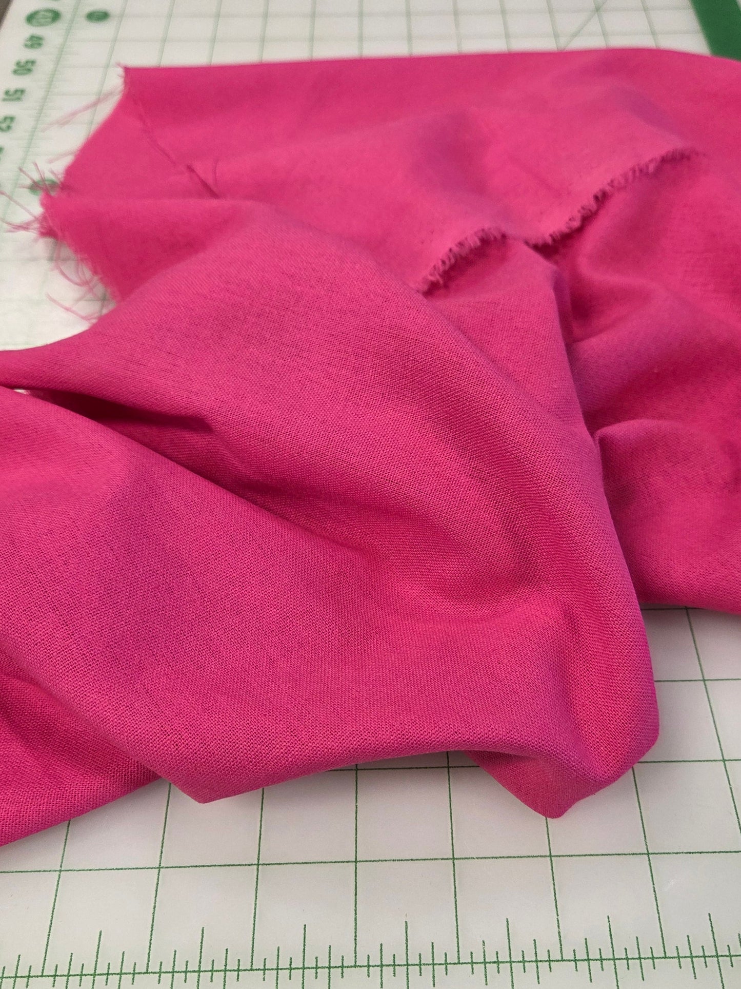 Designer Deadstock Linen Rayon Fuchsia Pink 5oz Shirting Weight Woven Solid-By the yard