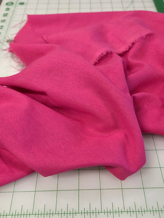 Designer Deadstock Linen Rayon Fuchsia Pink 5oz Shirting Weight Woven Solid-By the yard