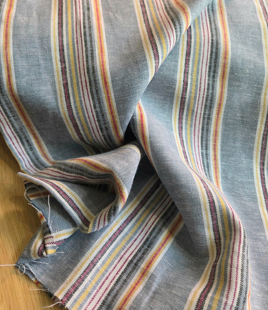 yarn dyed linen rayon woven stripe by the yard . LA Finch fabrics