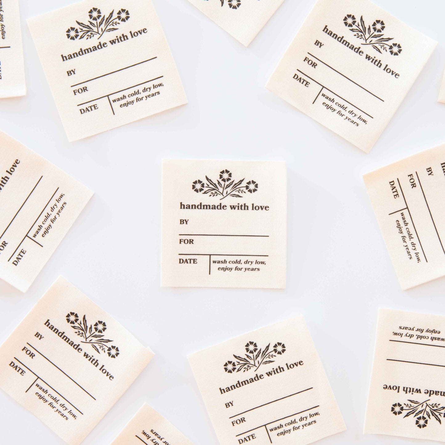 Notions: Sarah Hearts Vintage Handmade with Love Organic Cotton Write-in Labels-1 pack