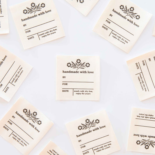 Notions: Sarah Hearts Vintage Handmade with Love Organic Cotton Write-in Labels-1 pack
