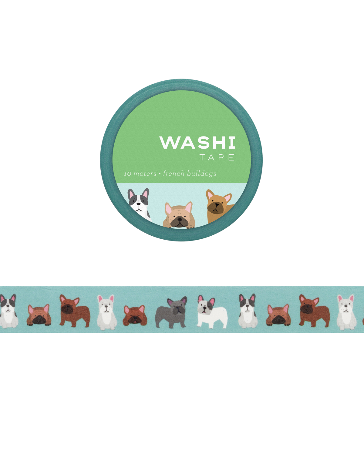Stickers & Stationary: French Bulldogs Washi Tape- 10 meters/15mm per roll