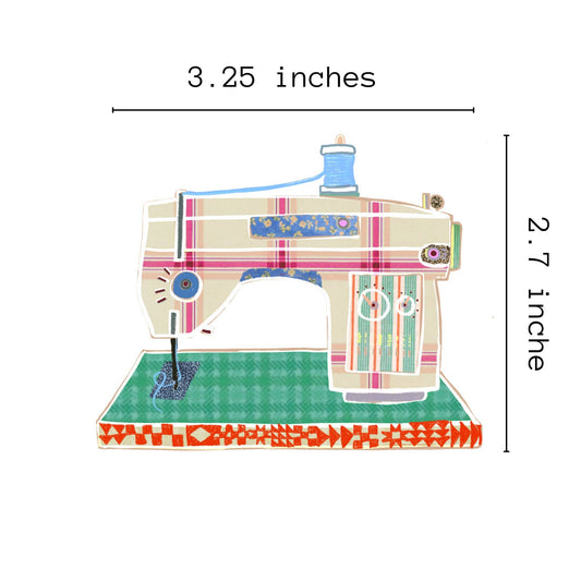 Stickers and Stationery: Retro Sewing Machine Vinyl Sticker- ( 3.25"x 2.7")