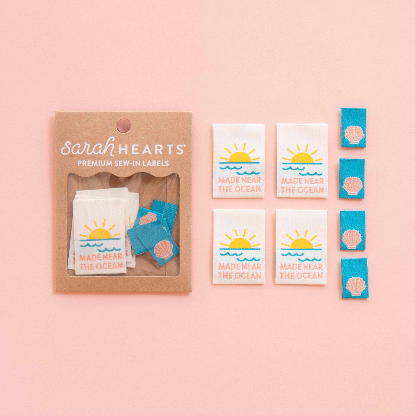 Notions: Sarah Hearts Made Near the Ocean - Sewing Woven Clothing Label Tags-1pack