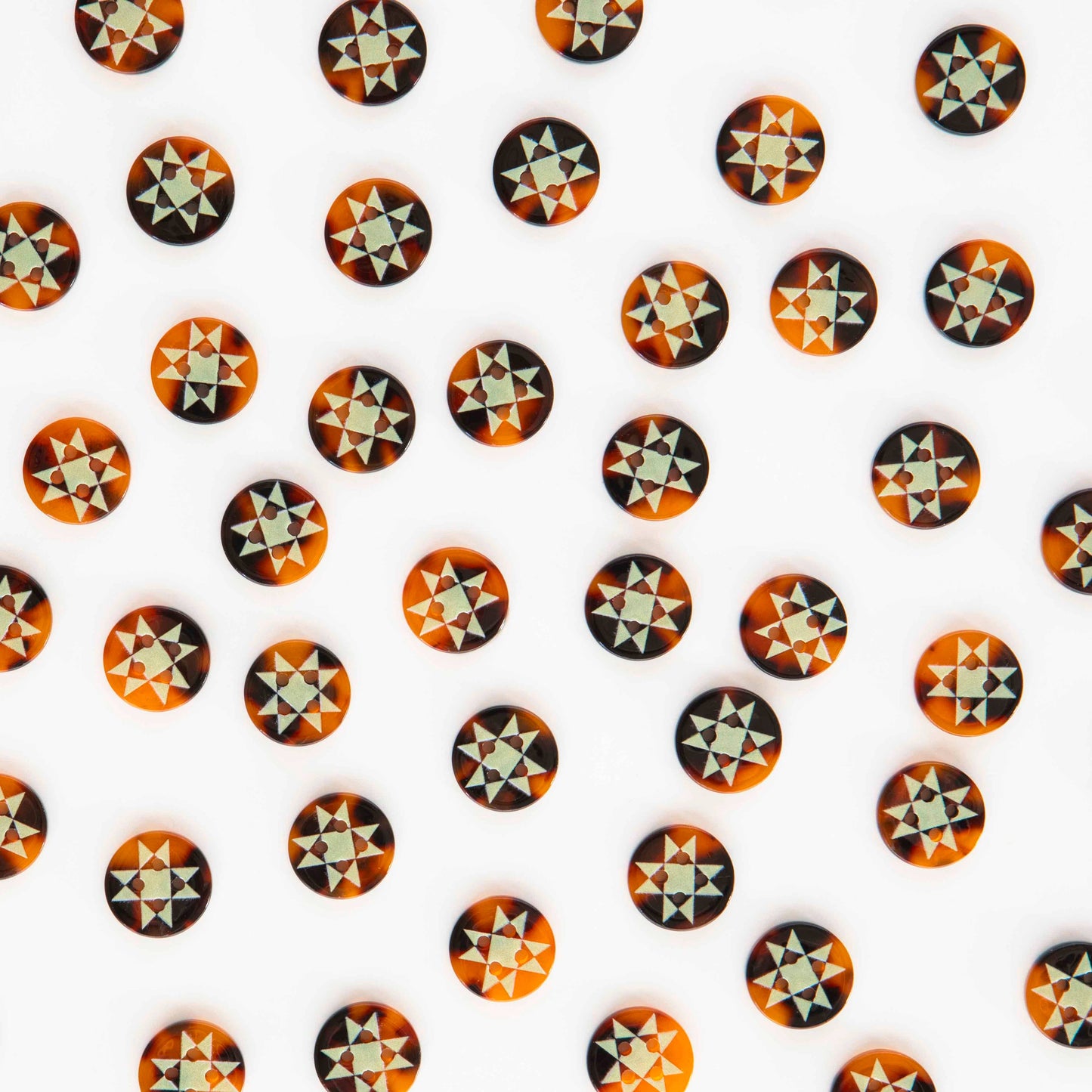 Notions: Sarah Hearts Quilt Star Small 5/8" Buttons -1 Pack ( 10 Buttons)