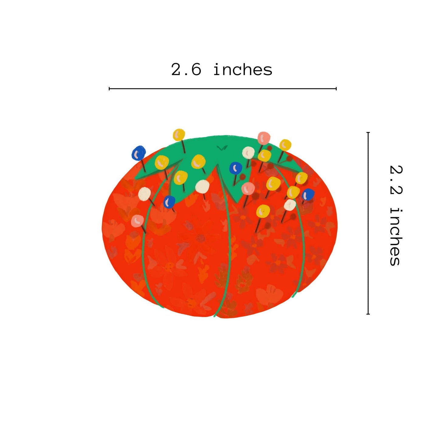 Stickers and Stationery: Red Pin Cushion Vinyl Sticker- (2.6"x 2.2")