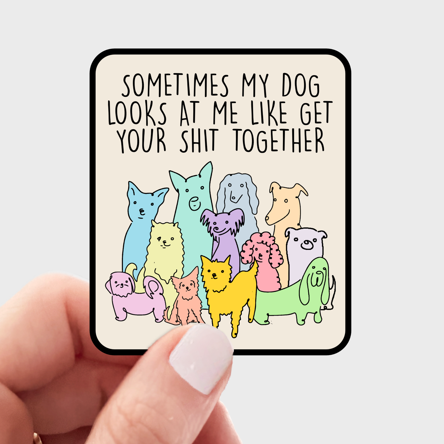 Stickers and Stationery: Sometimes My Dog Looks at Me Sticker