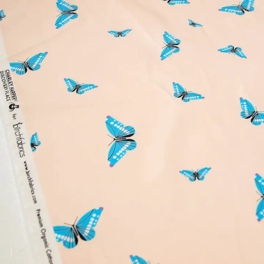 Birch Fabrics: Organic Cotton Poplin 115 GSM Butterflies Charley Harper Discovery Place-by the half yard
