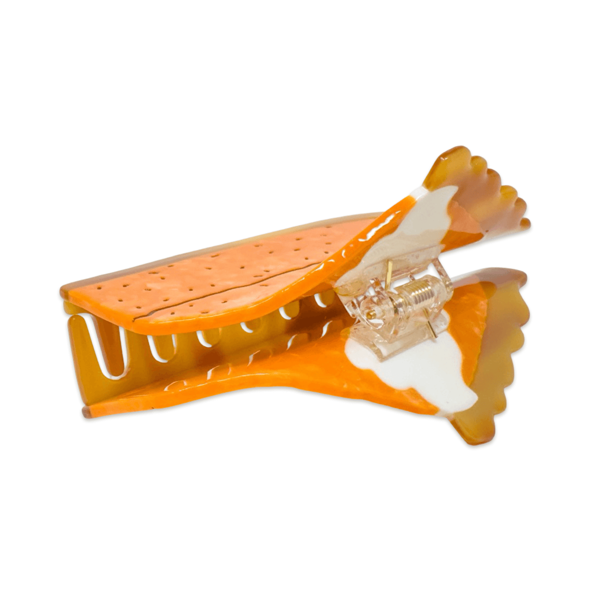 Hair Accessories: Jenny Lemons: Large Pumpkin Pie Hair Claw Clip 4"x 2.25"- 1 Hair Clip