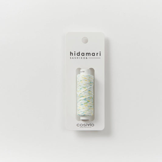 Sashiko and Visible Mending: COSMO Hidamari Sashiko Variegated Cotton Thread : Green / White (104)