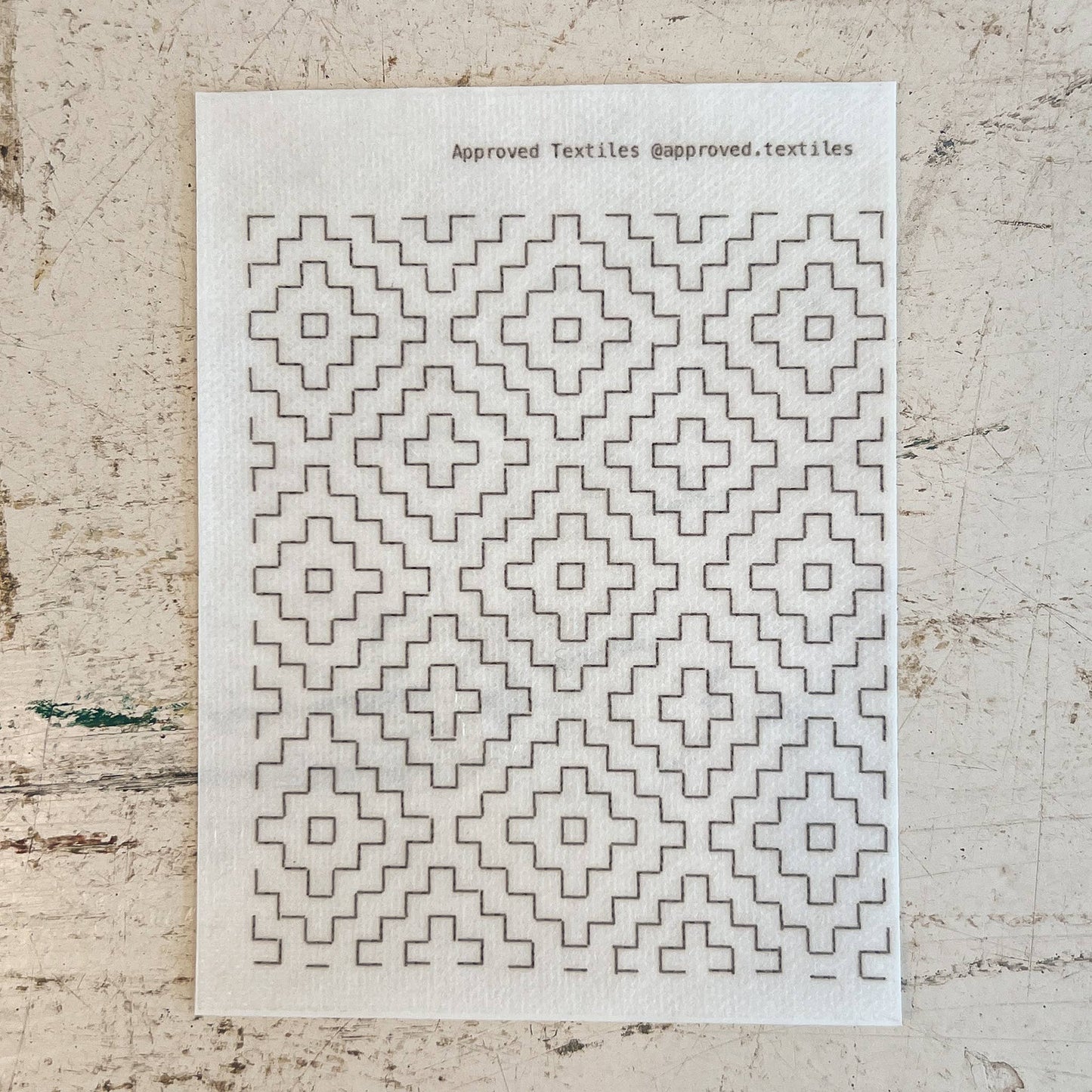 Sashiko and Mending Supplies:  Persimmon Flowers - Minimal Mending + Embellishment Wash Away Transfers ( 4 looks) -1 pack