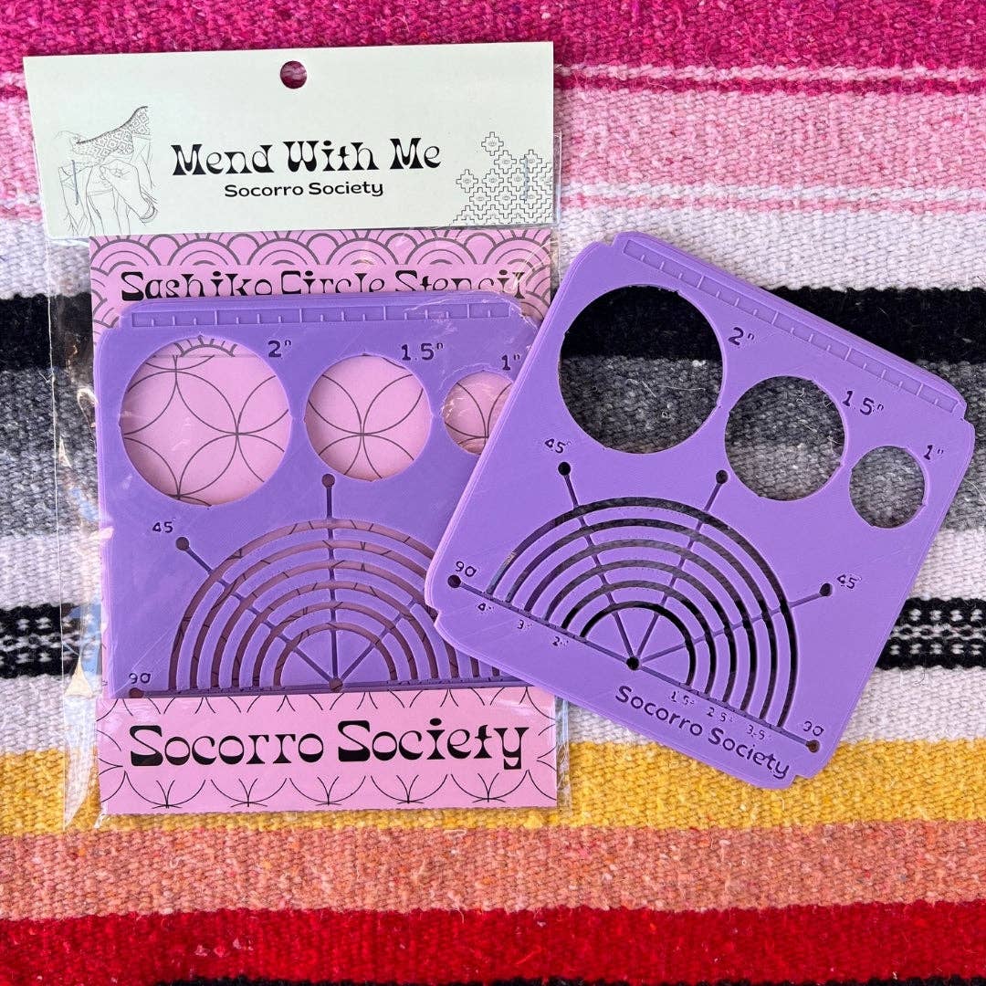 Sashiko Collection: Sashiko Circle Stencil: Purple- 1 pack