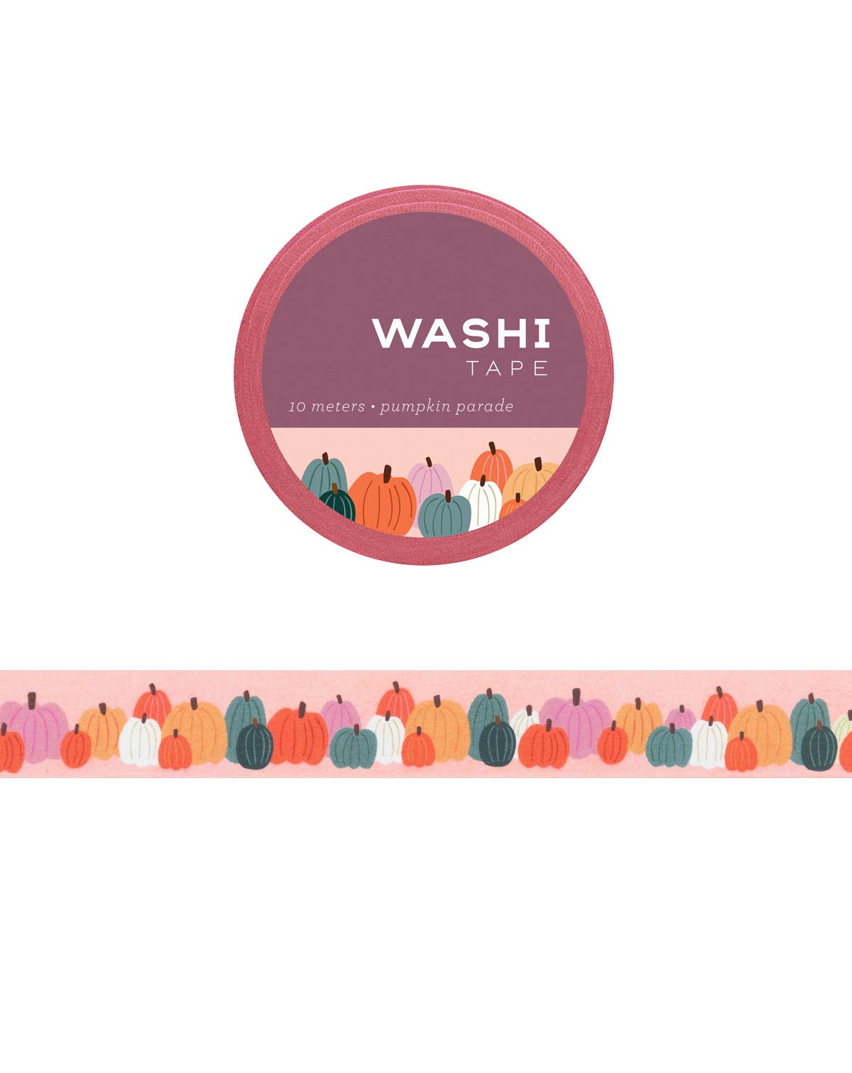 Stickers & Stationary: Pumpkin Parade Washi Tape-10 meters/ 15mm per roll