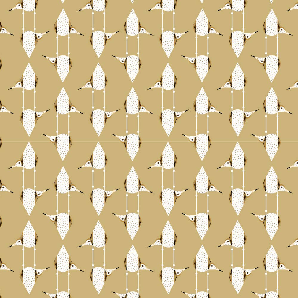 End of BOlt: 4 yards of Organic Premium Sandpiper Stagger Cotton Poplin 115GSM Charley Harper for Birch Fabrics-remnant