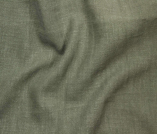 Stonewashed Textured Olive Ramie Opaque Solid 7.08oz- by the yard