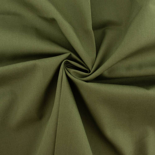 Premium Organic Cotton Jungle Green Solid Poplin 115 GSM by Birch Fabrics- by the half yard